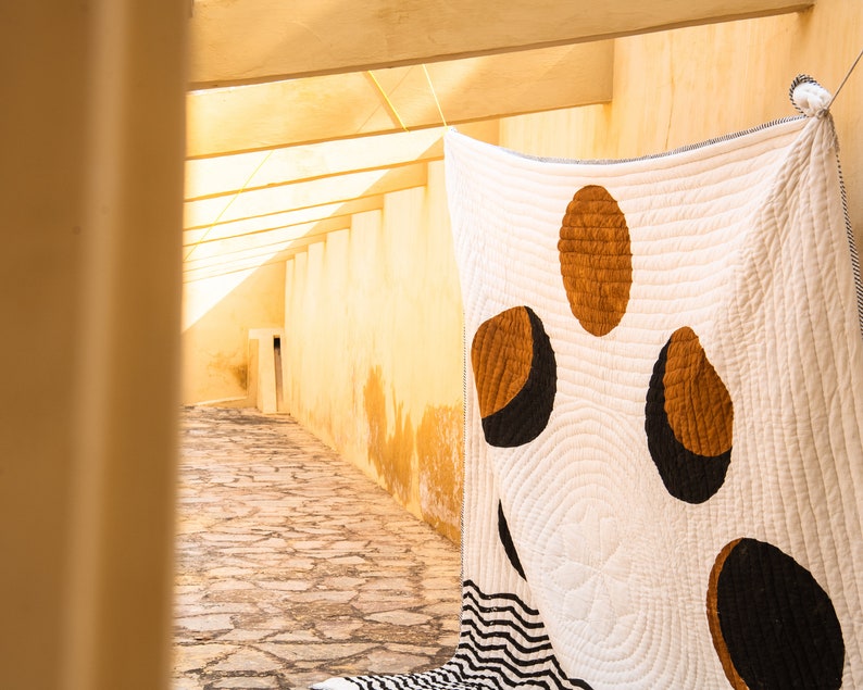 Hand Block Print King Size Quilt: Modern Bohemian Comforter