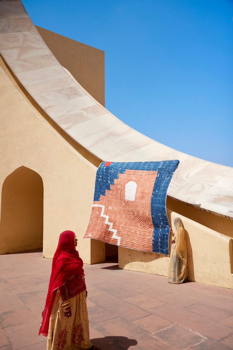 Hand-Printed Twin Quilt: Arabian Night Cotton Comforter