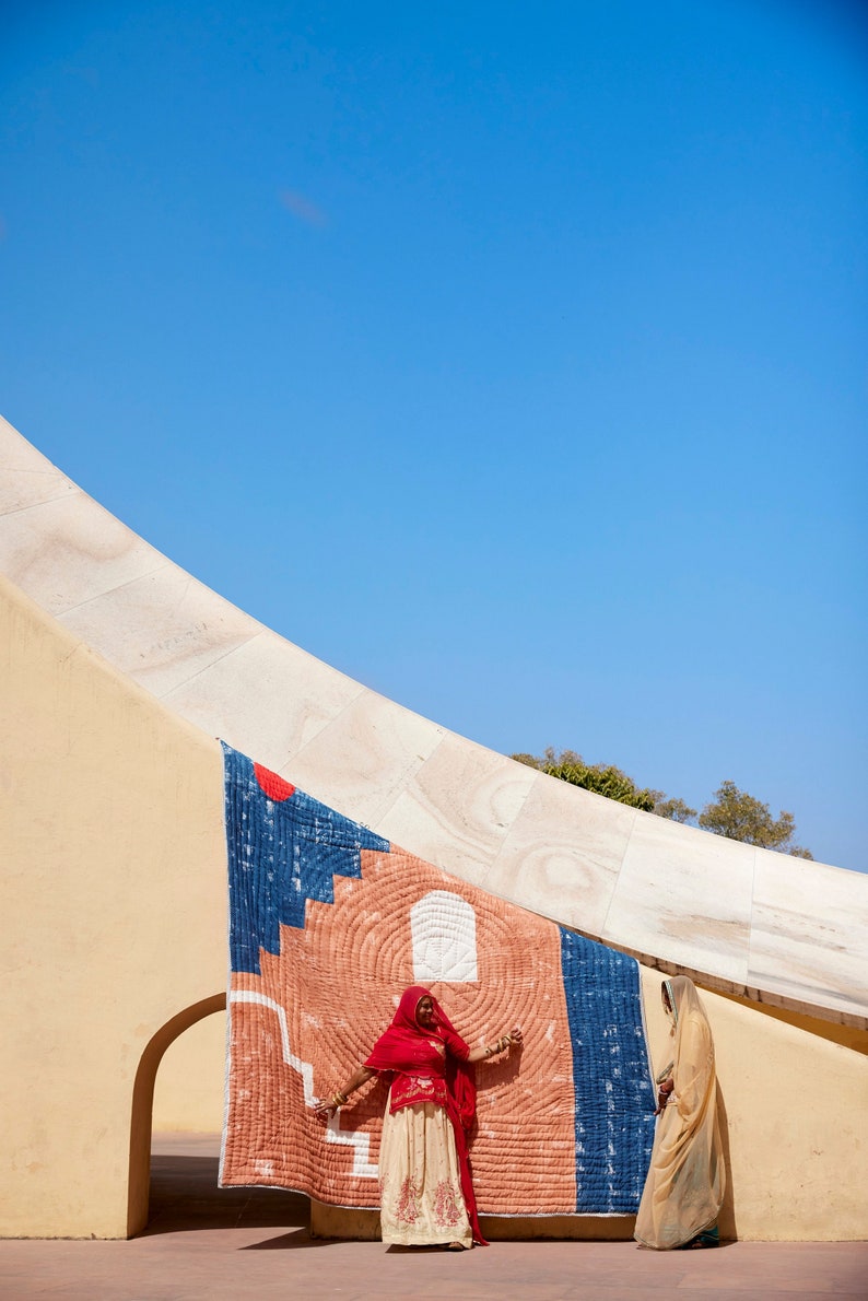 Hand-Printed Twin Quilt: Arabian Night Cotton Comforter