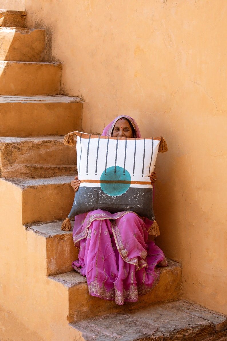 Handmade Queen Quilt: Reversible Boho Cotton Bedspread