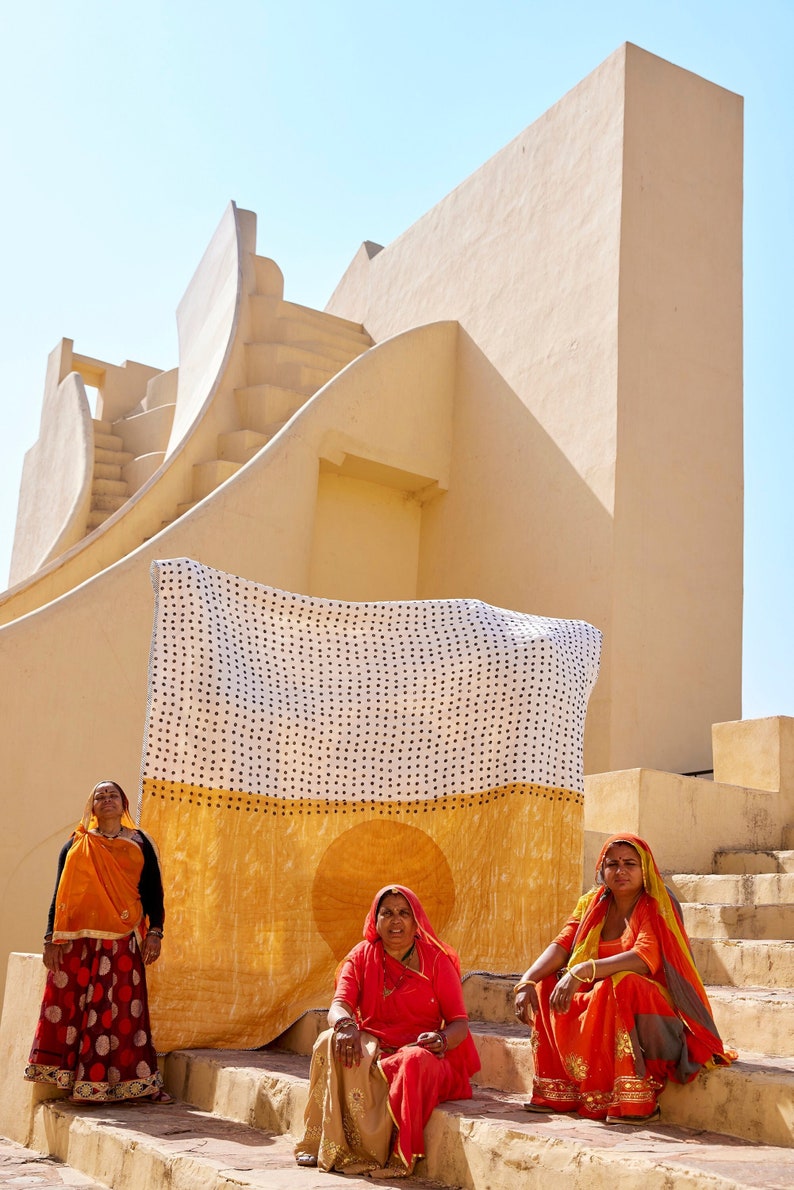 Handmade Block Printed Cotton Twin Quilt: Reversible Kantha Bedspread