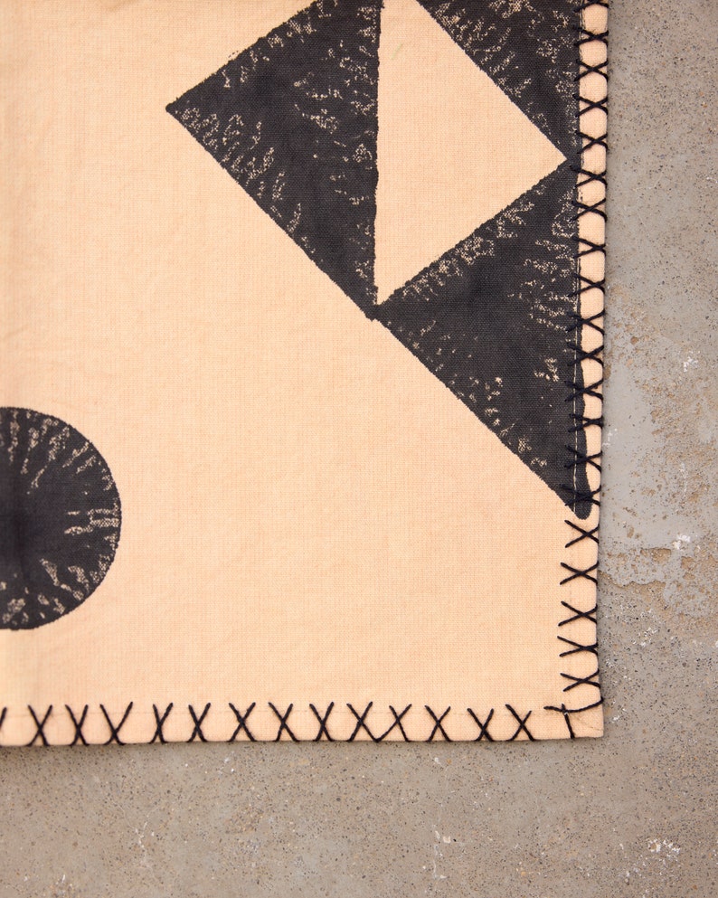 Handmade Block Printed Placemat Set: Modern Southwest Table Decor