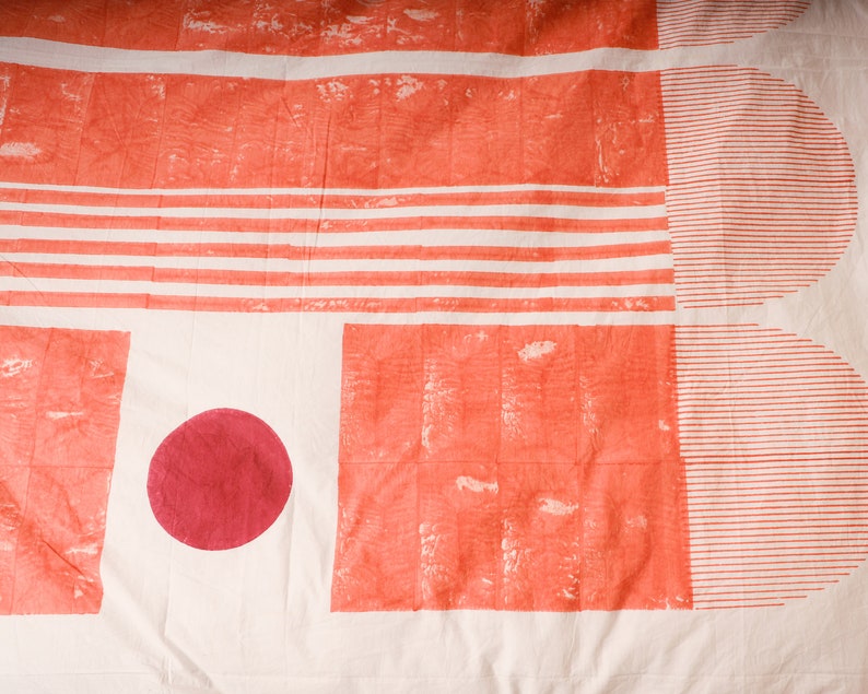 Handmade Block Printed Cotton Duvet Cover Set: Modern Boho Bedding