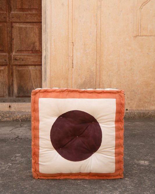 Handmade Block Printed Floor Cushion: Reversible Cotton Meditation Pillow