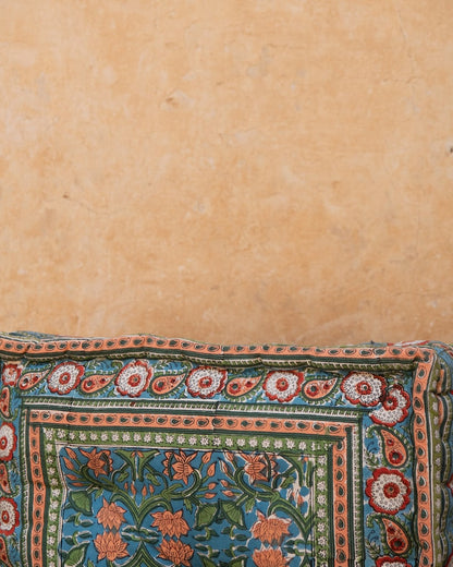 Cotton Meditation Cushion: Bohemian Lotus Floor Pillow