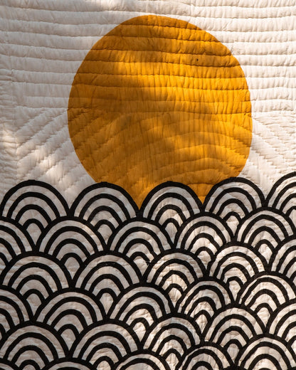 Handmade Queen Size Kantha Quilt: 100% Cotton Reversible Bedding Set