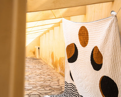 Hand Block Print King Size Quilt: Modern Bohemian Comforter