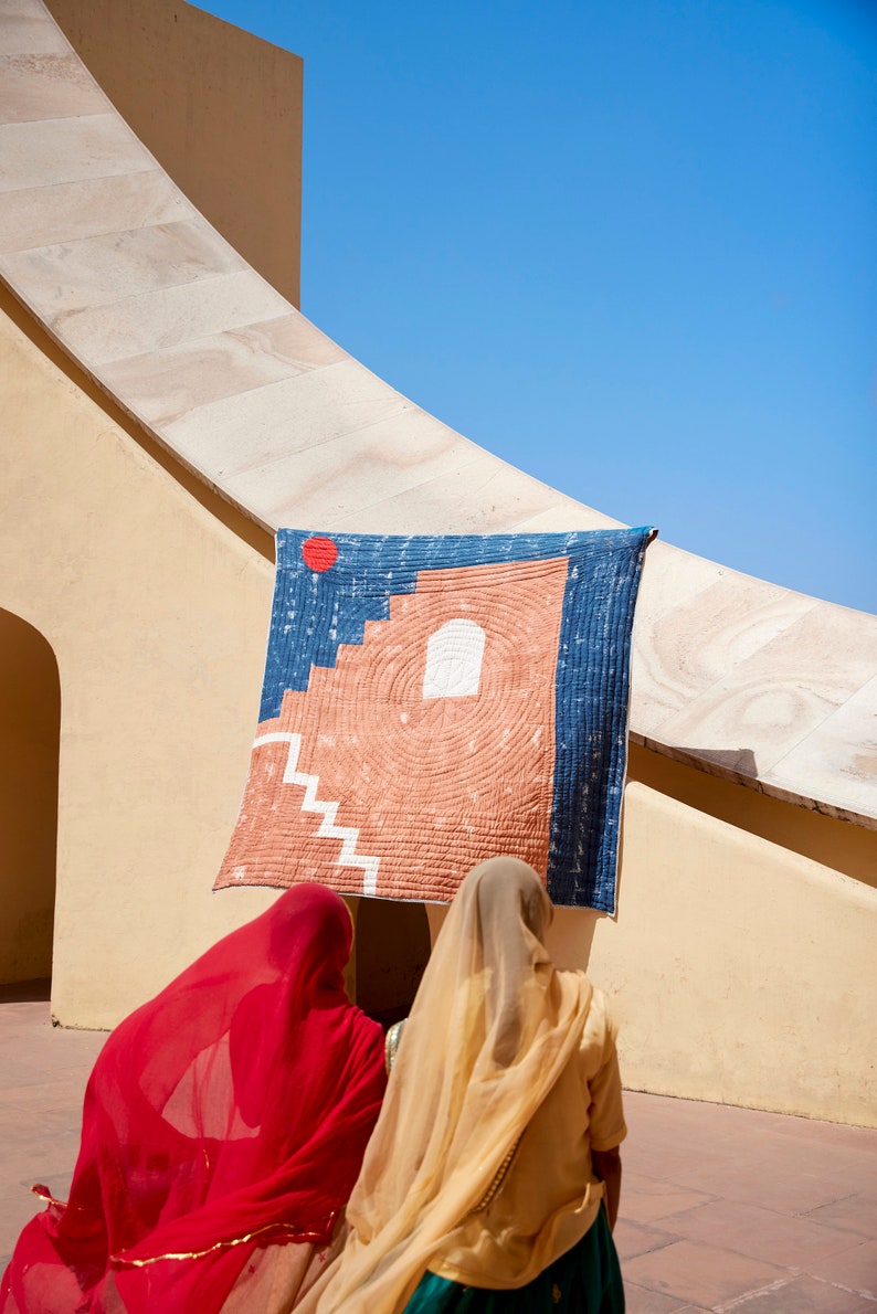 Hand-Printed Twin Quilt: Arabian Night Cotton Comforter