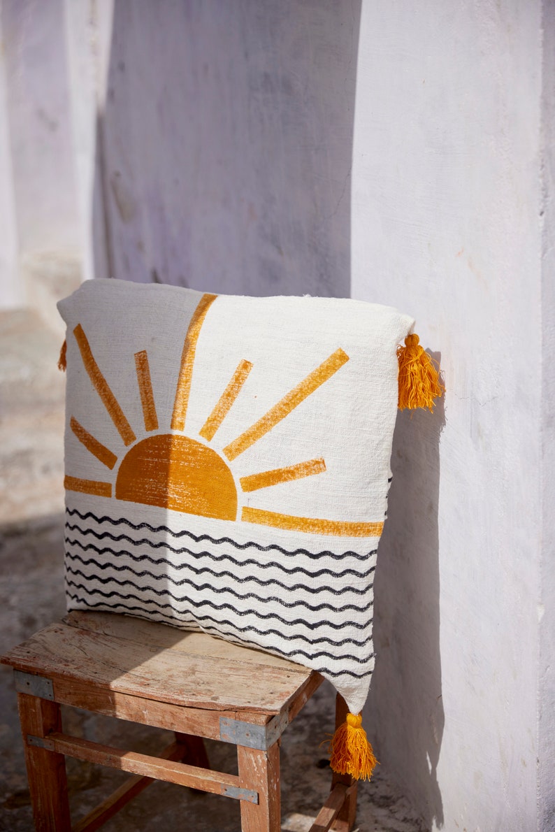 Reversible King Quilt: Hand-Stitched Kantha, Boho Sun & Star Design