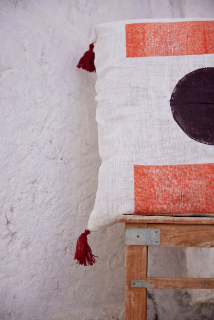 King Size Bauhaus Quilt: Hand-Block Printed Cotton Kantha Bedspread