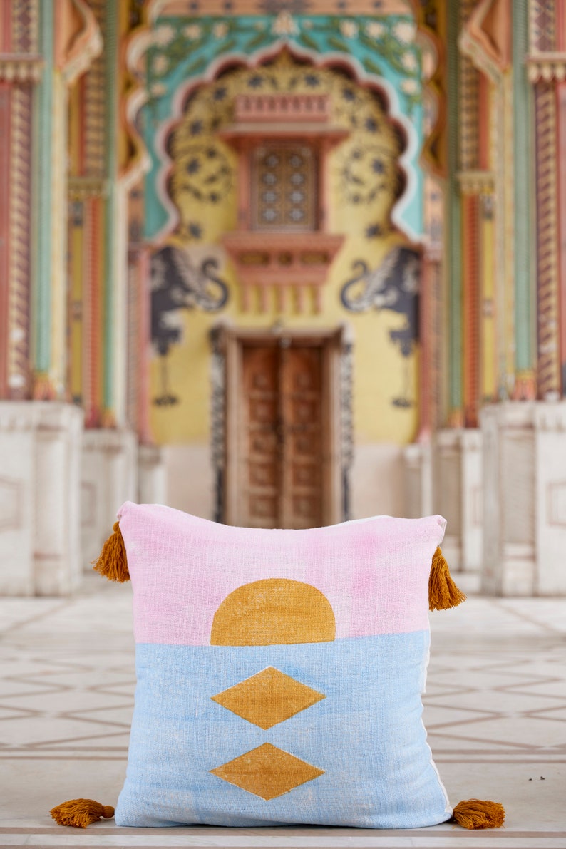 Handmade Queen Quilt: Reversible Cotton Bedding, Hand-Block Printed