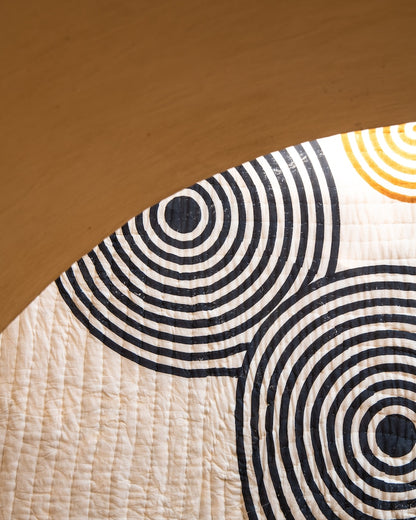 Handmade Kantha Quilt: Reversible Hand-Block Printed Cotton Bedding