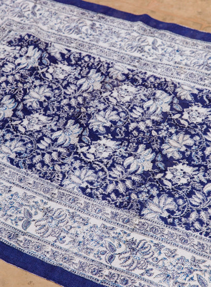 Handmade Block Print Rug: 4x6 Floral Cotton Indian Rug