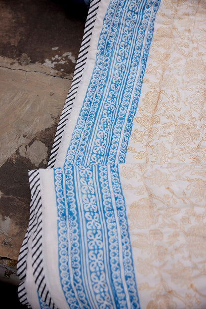 Pink King Size Kantha Quilt: Reversible Boho Block Print Comforter