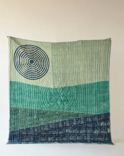 Handmade Cotton Quilt: Queen/King Block Print Bedding Set