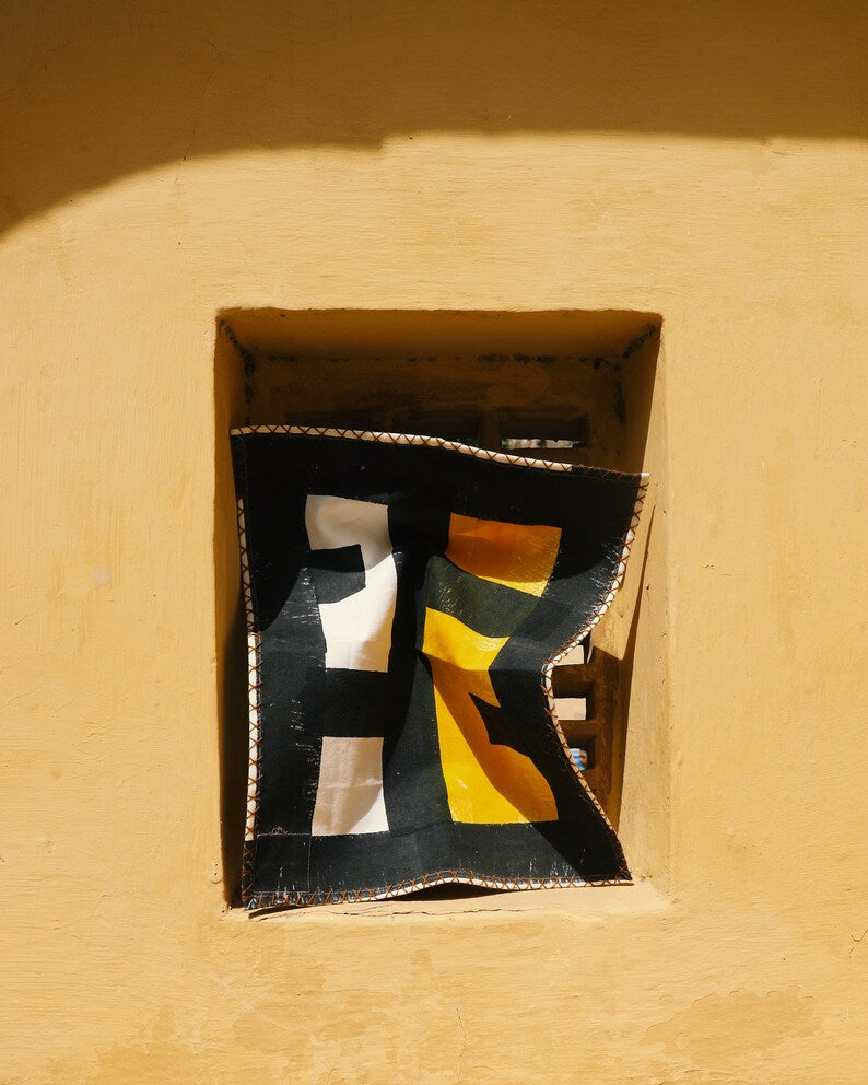 Handmade Block Printed Placemat Set: Modern Minimalist Table Linens