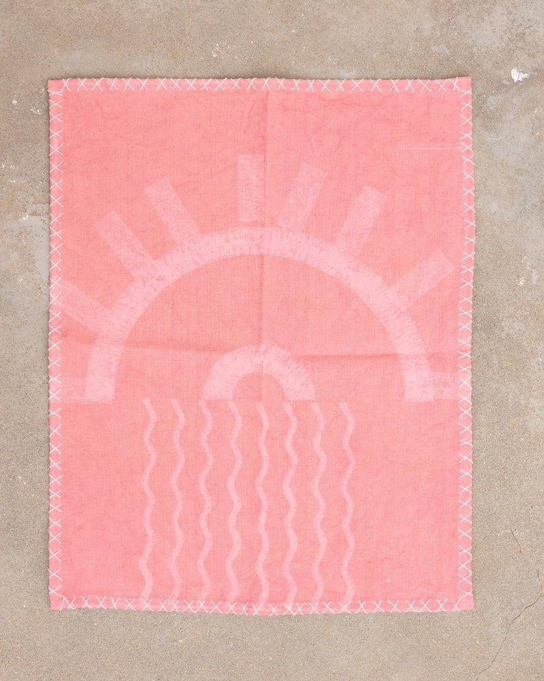 Boho Placemat Napkin Set: Handmade Cotton Table Linens, Kantha Stitch