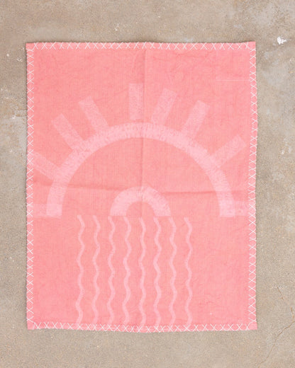 Boho Placemat Napkin Set: Handmade Cotton Table Linens, Kantha Stitch