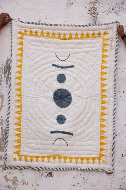 Personalized Baby Quilt: Hand-Stitched Cotton Kantha Blanket