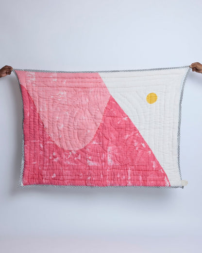 Hand-Block Printed Baby Quilt: Reversible Cotton Kantha Quilt, Personalized