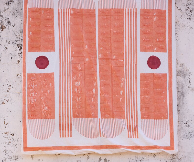 Handmade Block Printed Cotton Duvet Cover Set: Modern Boho Bedding