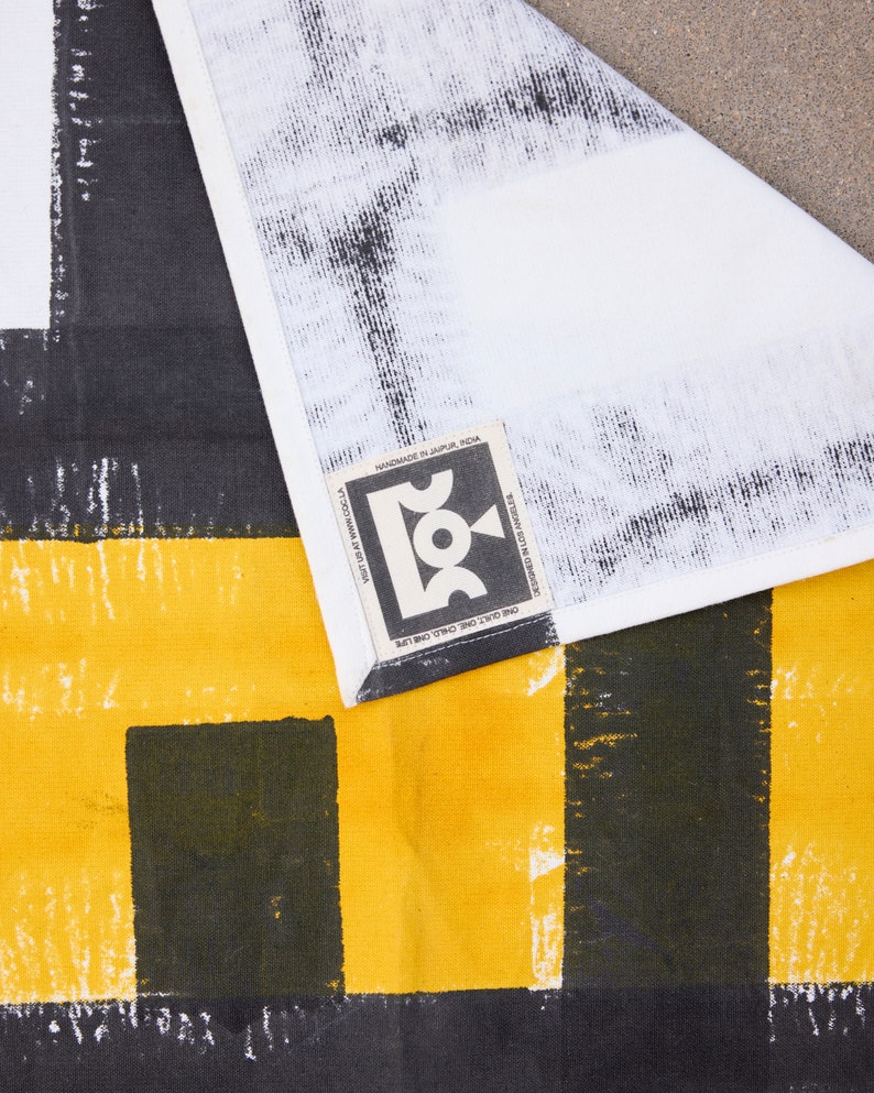 Handmade Block Printed Placemat Set: Modern Minimalist Table Linens