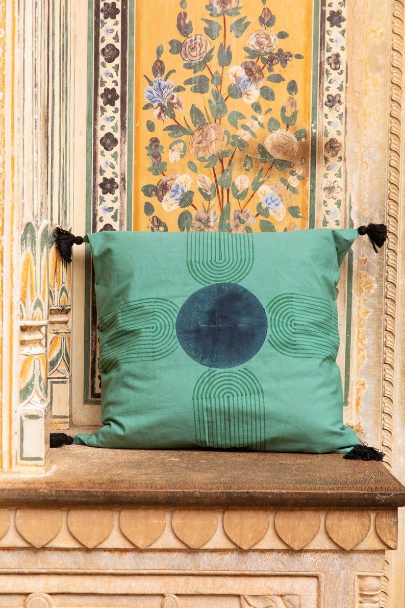 Hand-Block Printed Cotton Duvet Cover Set: Reversible Boho Bedding