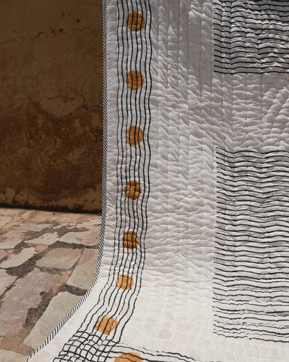 Hand Block Print King Size Quilt: Modern Bohemian Comforter